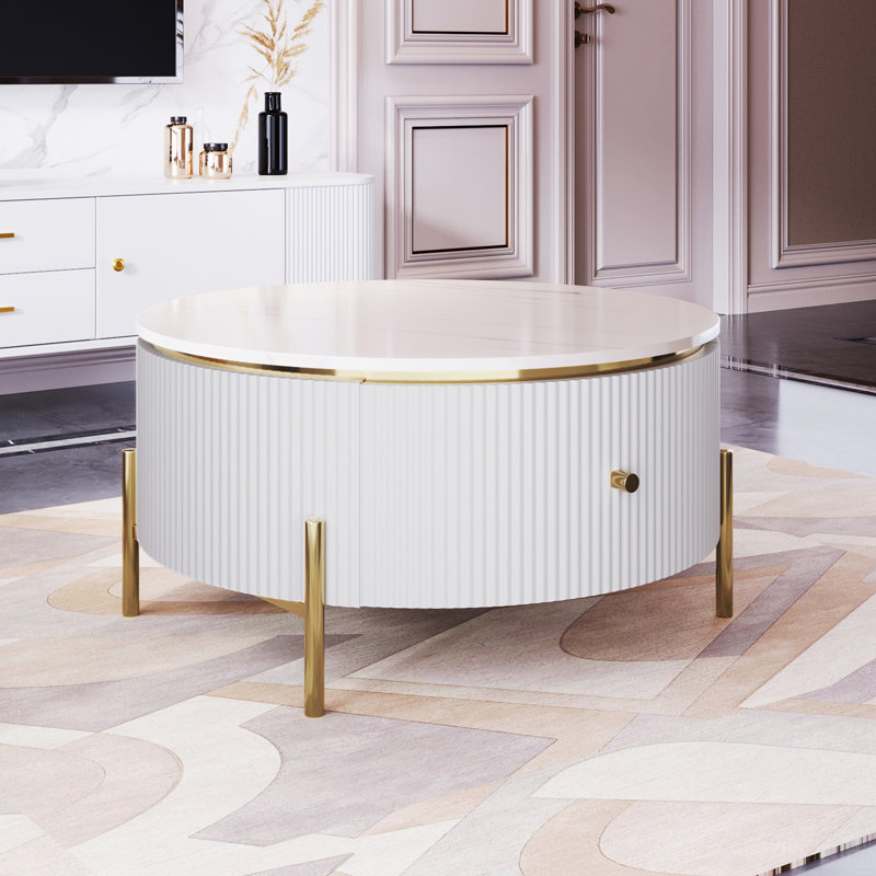 Table basse moderne avec 2 grands tiroirs de rangement Modern (31,5 po)