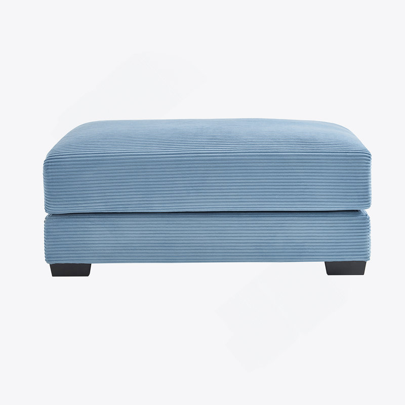 28 Ottoman Corduroy- Blue, Blue