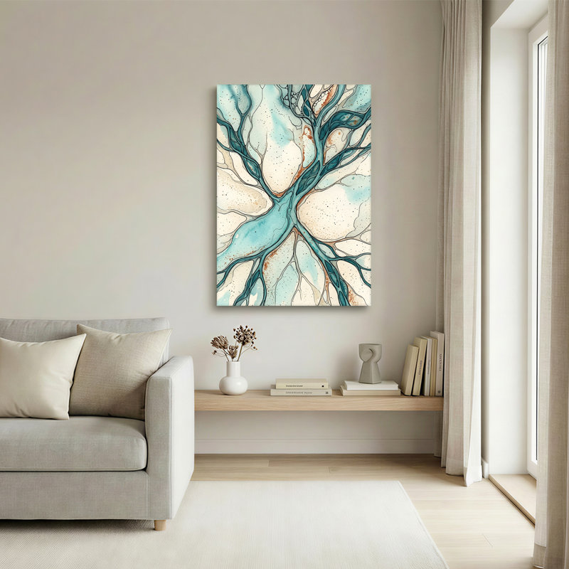 Toile sarcelle et rouille, 18"H x 12"W