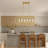 6 - Light Brass Gold Chandelier Linear Chandelier Rectangle Chandelier for Dining Room