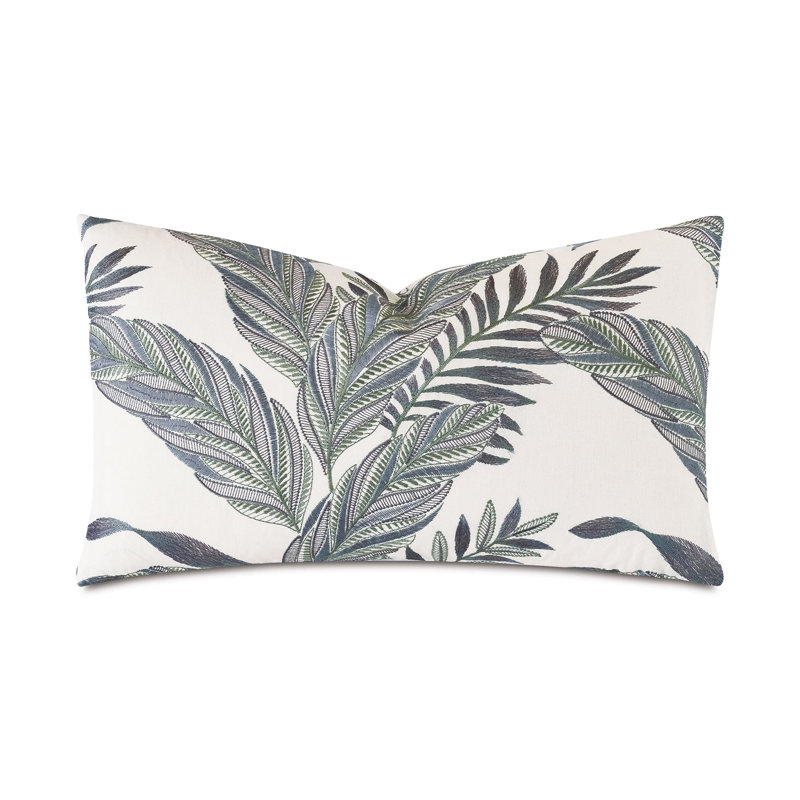 Montecito Embroidered Linen Reversible Throw Pillow