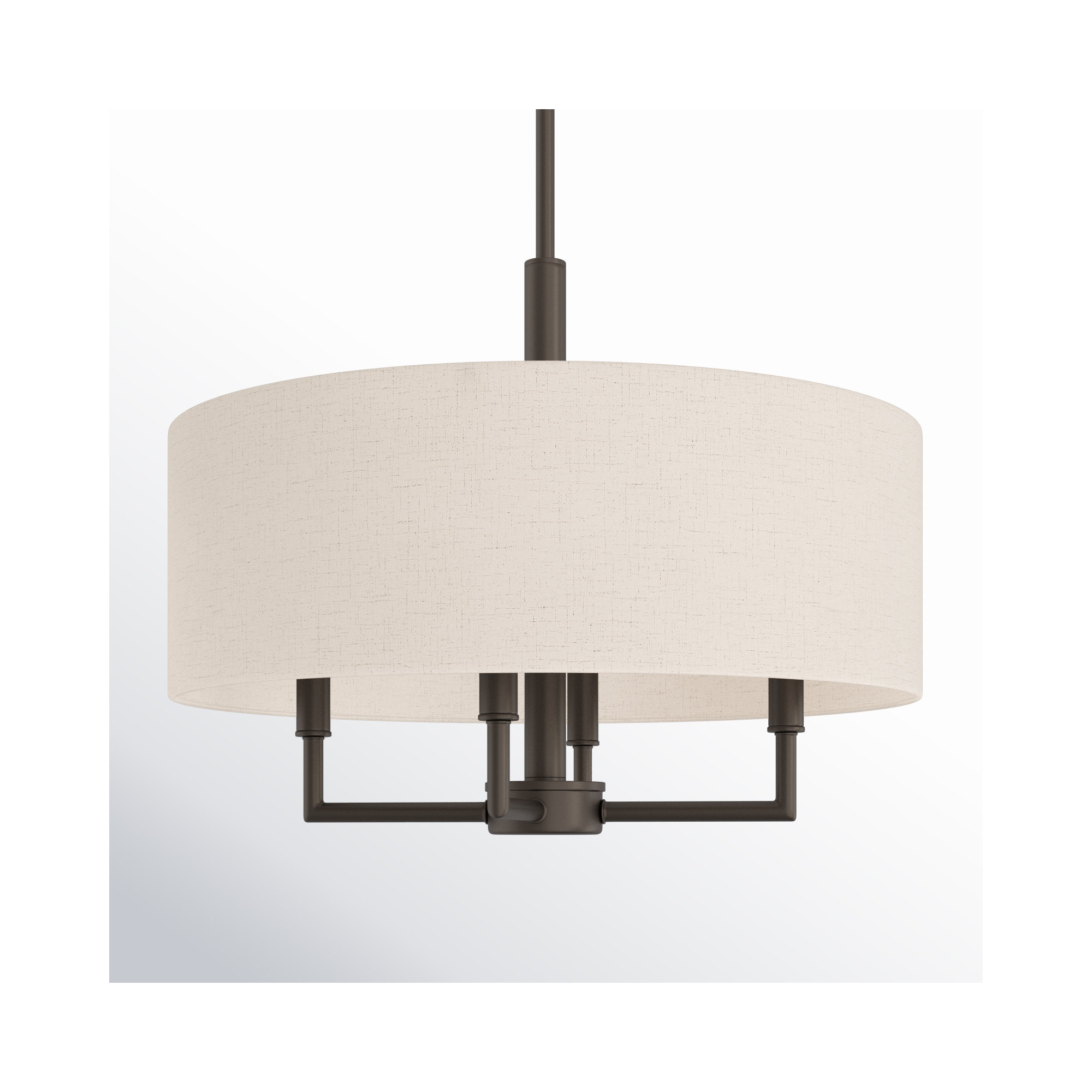 Flaire 4-Light Dimmable Shaded Drum Chandelier, English Bronze