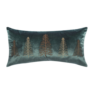 24" x 12" Beaded Tree Throw Pillow