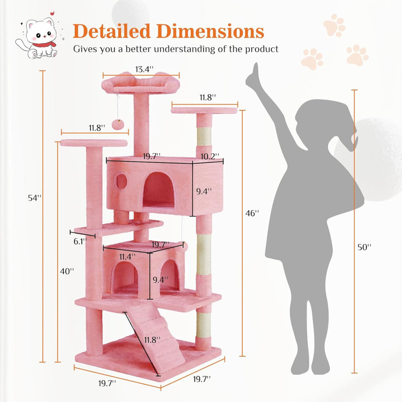Cat Tree Tower, Pink