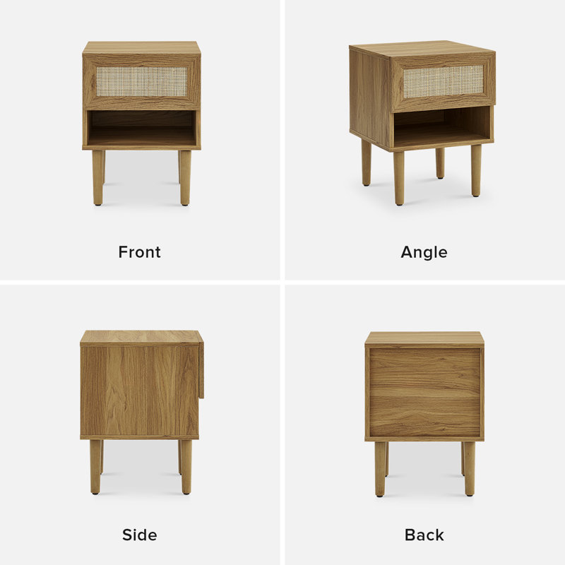 Gilus Nesting Tables with Storage, Oak