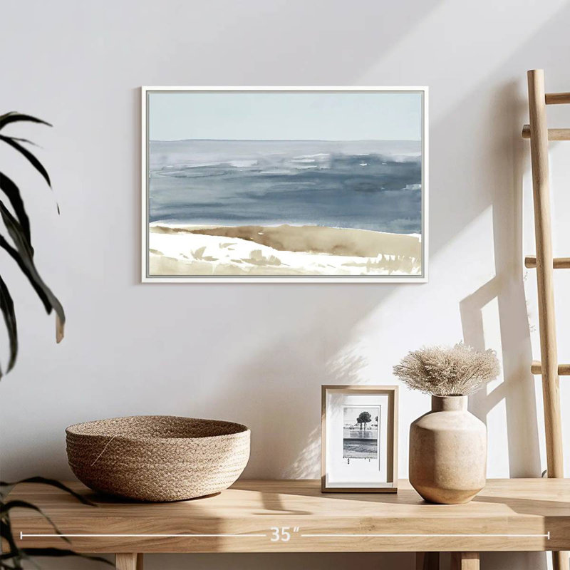 Douces côtes I, Cadre flottant blanc, 19 po x 13 po