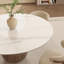 Table de salle à manger à piédestal en bois massif avec faux marbre pour 4/6/8/10 sièges-444201827-444201826-462836691