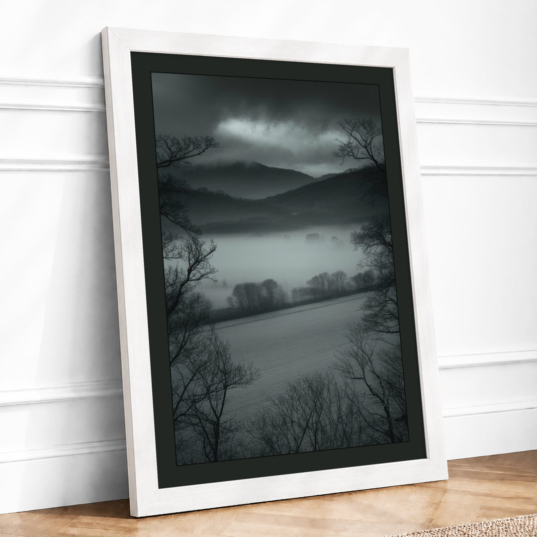 Misty Valley Scandinavian Framed Art Print