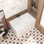 Baignoire autoportante de 47 po en acrylique avec siège: forme rectangulaire spacieuse, finition blanc brillant, trop-plein chromé et bonde escamotable, certifiée cUPC