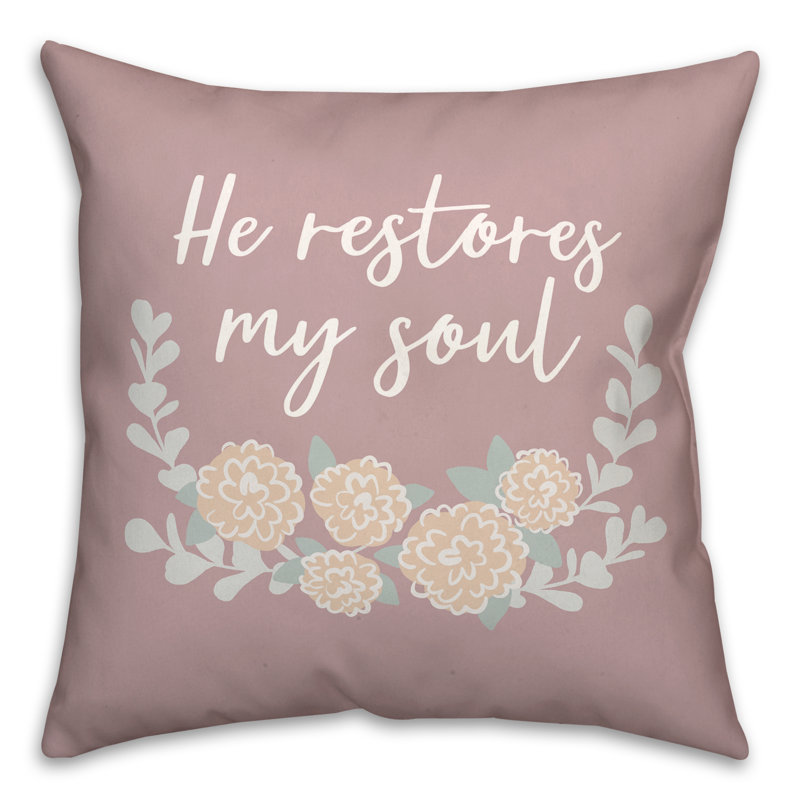  Housse de coussin et insert He Restores My Soul, H 16 po x l 16 po x P 1,5 po