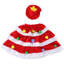 Déguisement de Noël avec chapeau robe de fête avec clochettes et pompons arbre rouge et vert