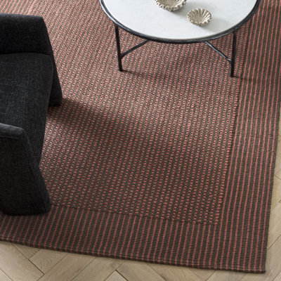 Auckland Hand-Woven Flatweave Jute/Sisal Brown/Rust Area Rug