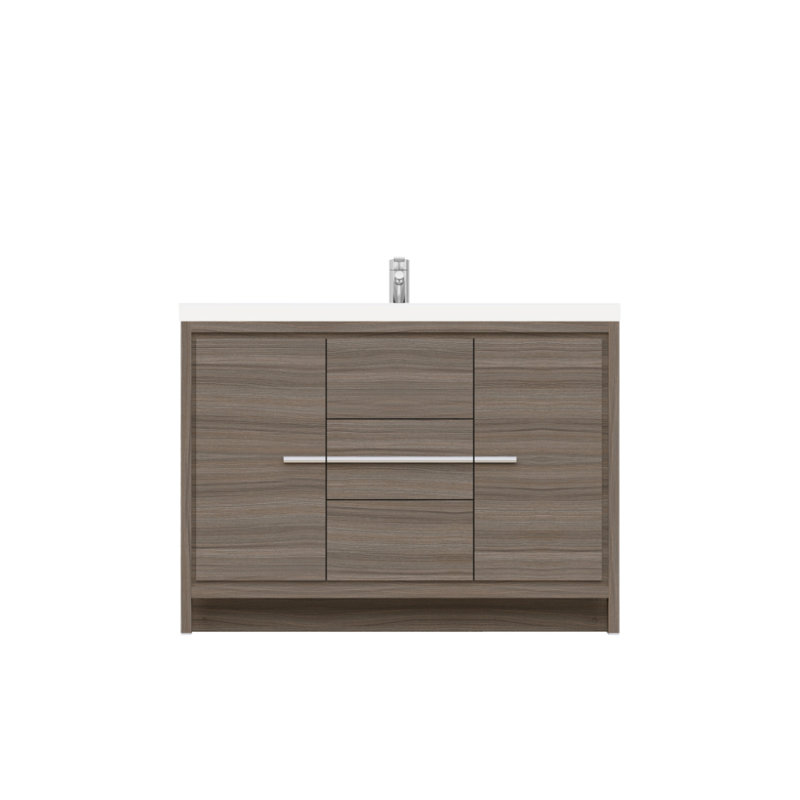 Meuble-lavabo simple 48 po Feike, Gris