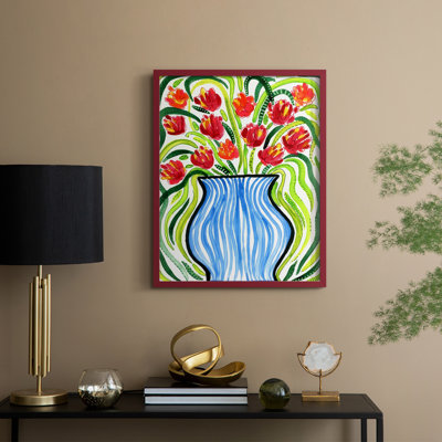 «Adventure Floral II», reproduction encadrée - bois massif