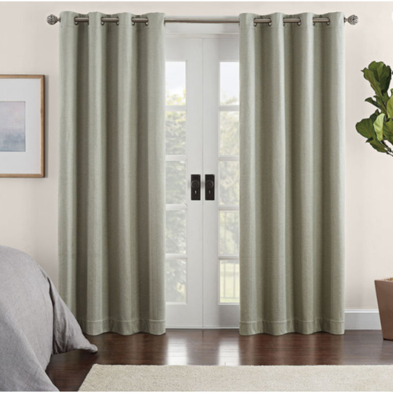 Panneau de rideau 100% occultant avec œillets Eclipse, Vert, L 84 po x L 50 po