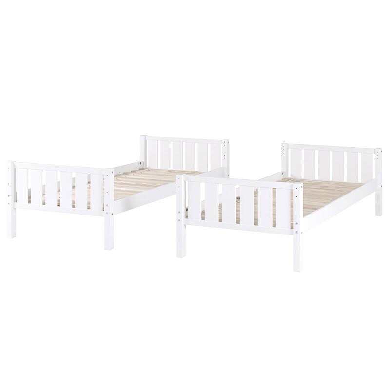 Harriet Bee Calhan Twin Over Twin Solid Wood Standard Bunk Bed by ...