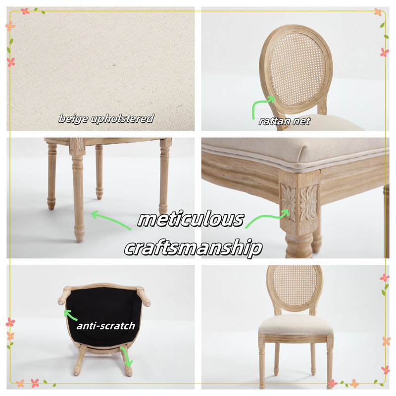 Ensemble de 2 chaises rembourrées French Country