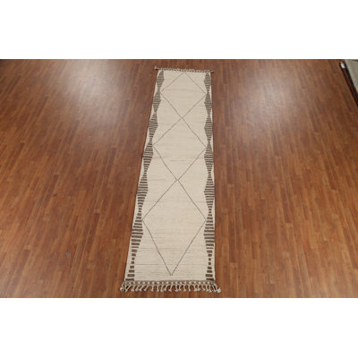 Tapis marocain ivoire fait à la main