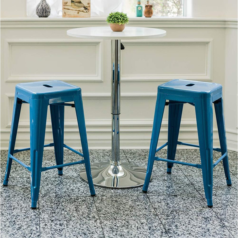 Kohki 24" Counter Stool Metal Bar Stools Counter Height Barstools Backless Indoor/Outdoor Bar Stools Kitchen Counter Stools Chairs(Set of 2)