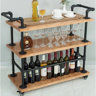 Solid Wood Bar Cart