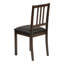 Jane Side Dining Chair Set Of 2, Open Slat Back, Wood, Brown Faux Leather