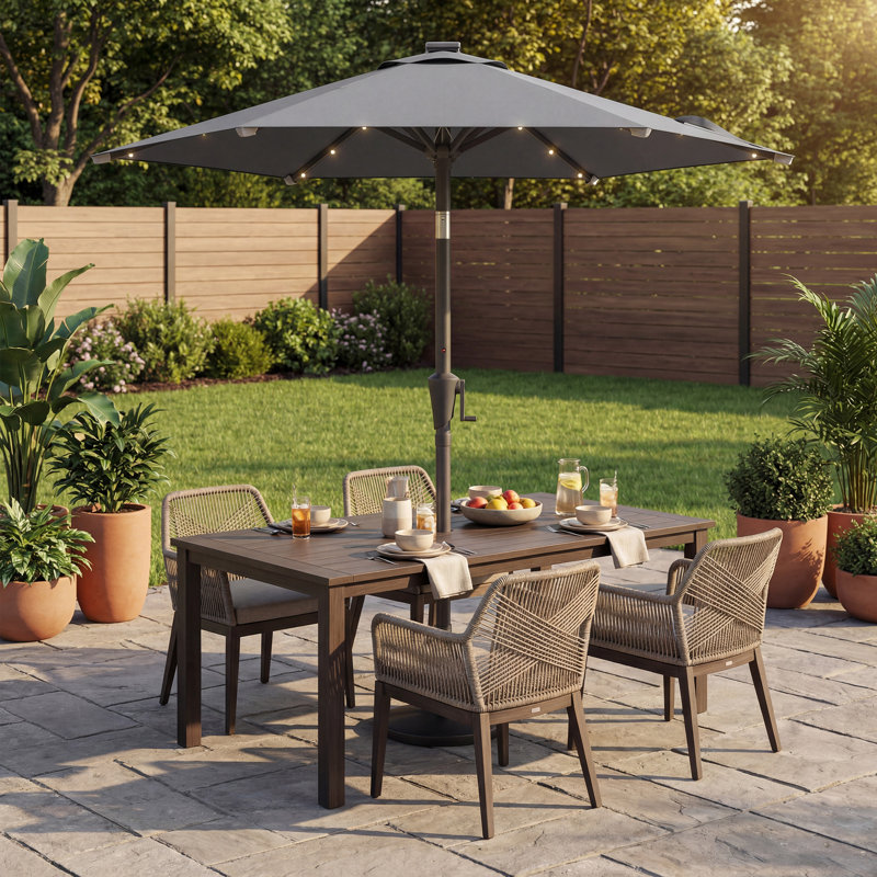 195cm Tilt Beach Parasol, Grey