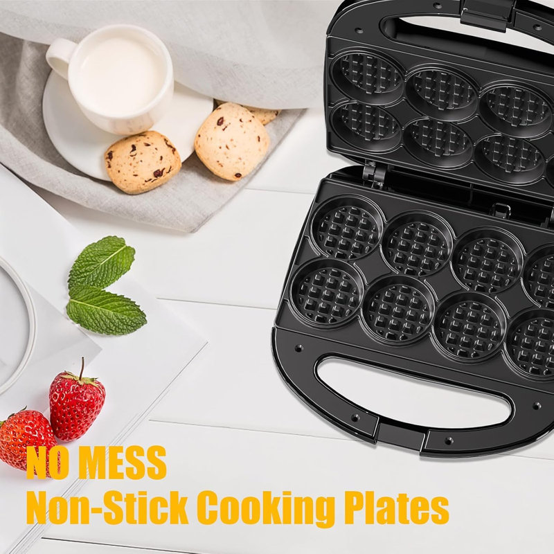 Mini gaufrier OSTBA, gaufrier belge 8 * 2 pouces, gaufrier électrique antiadhésif 750W pour le petit déjeuner, facile à nettoyer, compact pour les enfants et la famille