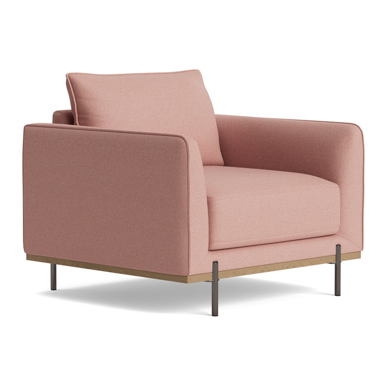 Fauteuil d'appoint en velours azur, vert olive, Velours saumon