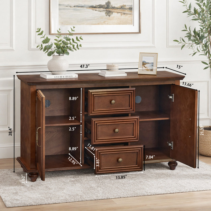 Buffet 47,3 "Mid Century, Noyer