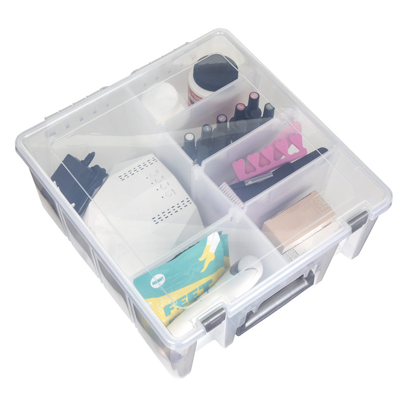 Clear Plastic Stackable Storage Box with Dividers
