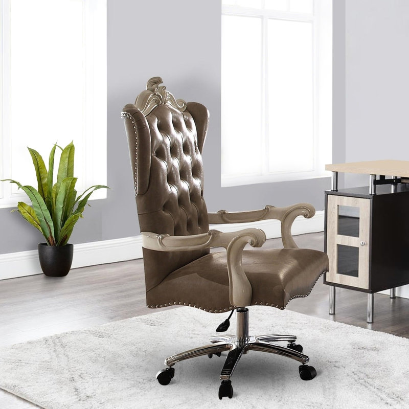 Fauteuil pivotant rétro gris et blanc os - Créez une atmosphère élégante pour rehausser votre espace de vie