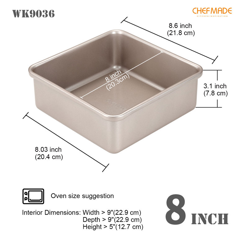 CHEFMADE 8 Inch Square Cake Pan
