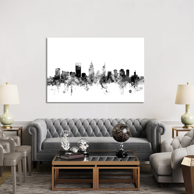 Perth, Australia In Black And White by Michael Tompsett - Wrapped Canvas Gallery-Wrapped Canvas Giclée