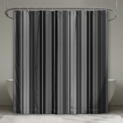 Rideau de douche à rayures - Motif de décor de salle de bain moderne