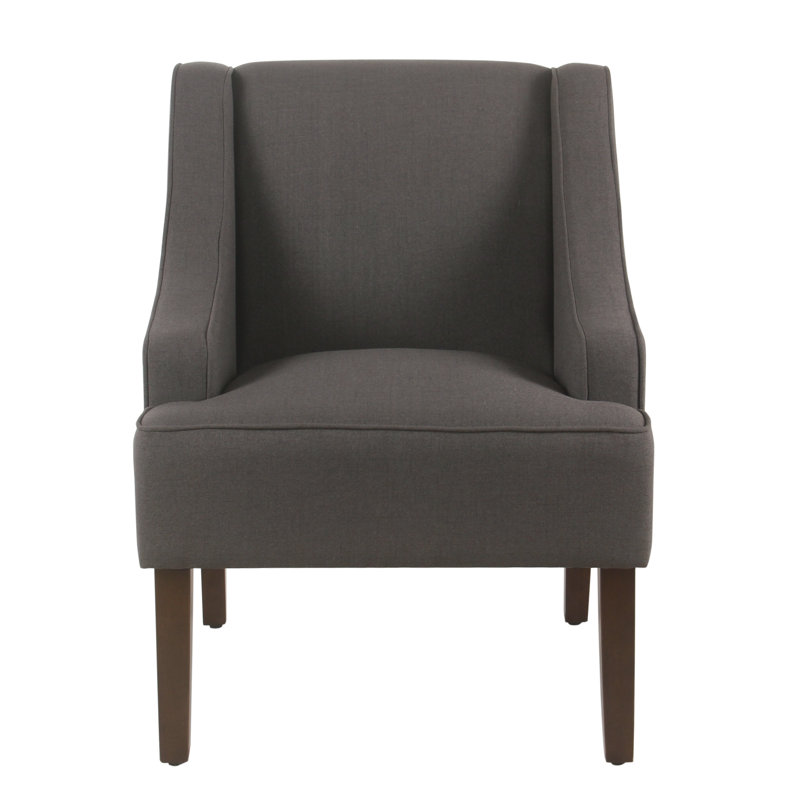 Fauteuil d'appoint incurvé Daryann, Polyester gris anthracite foncé
