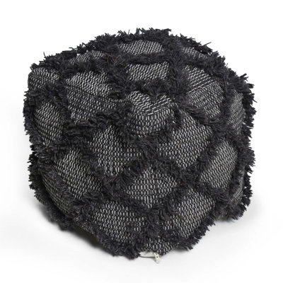 Jumanji Handcrafted Wool And Cotton Pouf, Perfect For Cozy Seating And Stylish Home Decor, Supports Up To 200 Pounds