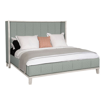 Mattingly Upholstered Maple Wingback Bed