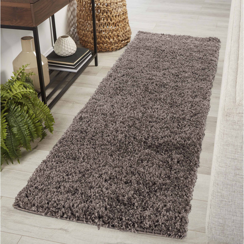 Esterly Shaggy Taupe Rug, Rectangle 60 x 220cm