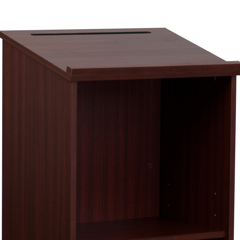 Mahogany Finish Adjustable Shelf Standing Lectern