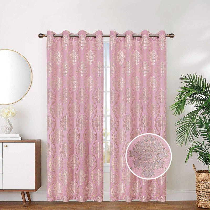 Arelia Room Darkening Curtains / Drapes Pair, Blush
