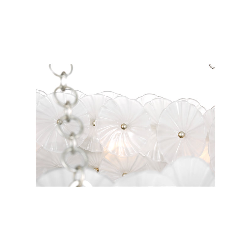 Julie Neill 12 - Light Chandelier, Burnished Silver Leaf