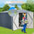 8x12 FT Outdoor Storage Shed, Metal Garden Shed with Sloped Roof, Waterproof Tool Storage House with Double Lockable Doors for Backyard, Patio, Lawn, Gray-123303840-123303843