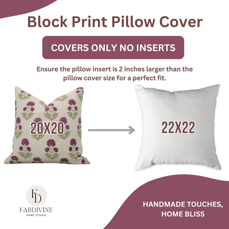 Housse de coussin en coton Floral, H 36 po x l 14 po