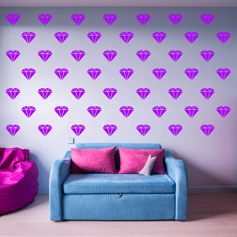 Abstract Non-Wall Damaging Wall Decal, Purple