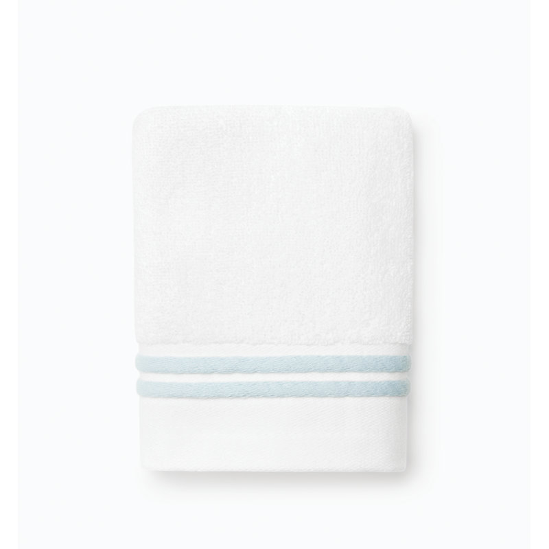Aura Washcloth, White/Aqua