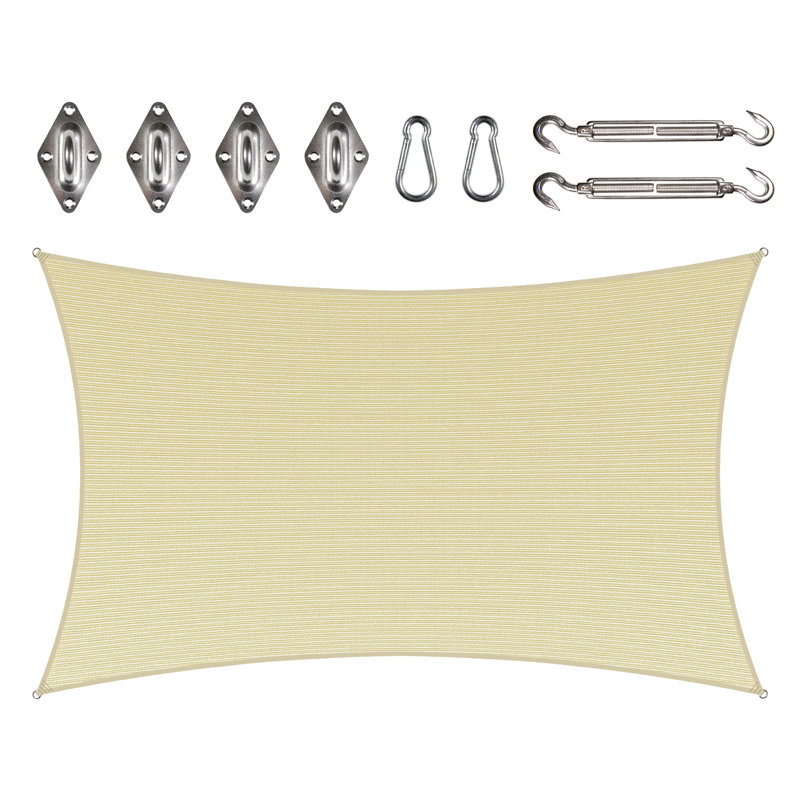 Toile d'ombrage rectangulaire à personnaliser Colourtree, Beige, 6 pi x 24 pi