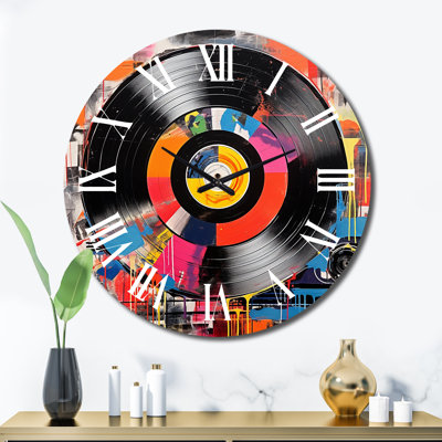 Horloge murale - Vinyle rétro coloré III