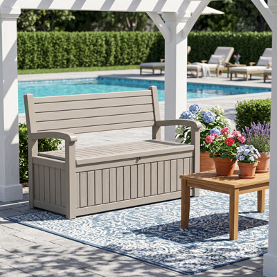 100 Gallon Durable Resin Outdoor Storage and Organization Deck Box