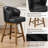 360° Swivel Upholstered Bar Stool With Solid Rubberwood Base, Spring-Cushioned Comfort, 350 Lb Capacity-1404512842