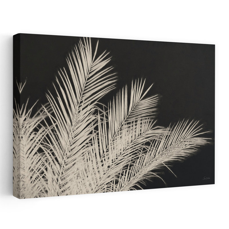Motif de palmier - art contemporain abstrait avec ombre et lumière naturelle, H 24 po x l 36 po